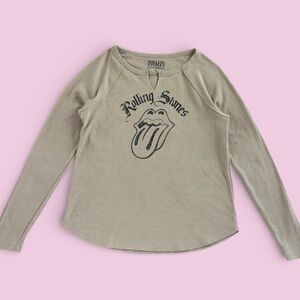 Lucky Brand Beige Rolling Stones Tee